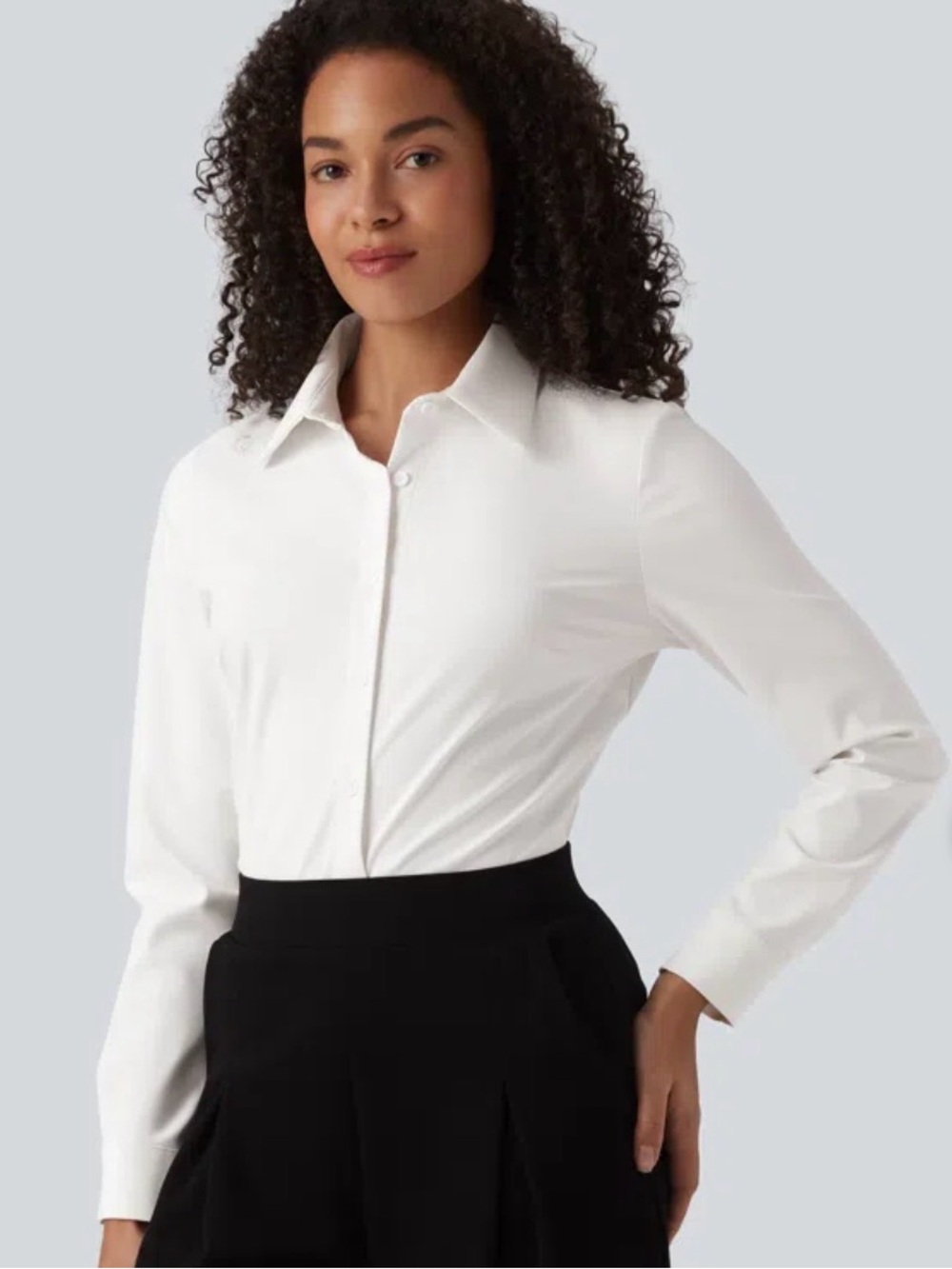 HALARA Wrinkle Recovery Collar Long Sleeve Quick Dry Work Shirt
